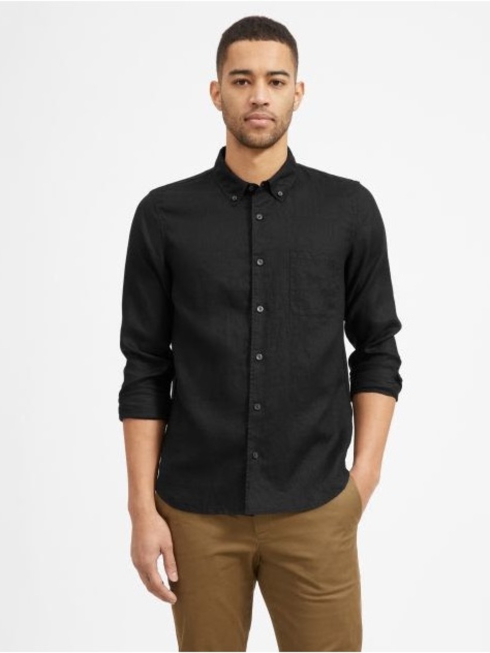 Everlane Linen Standard Fit Shirt - XL/Black